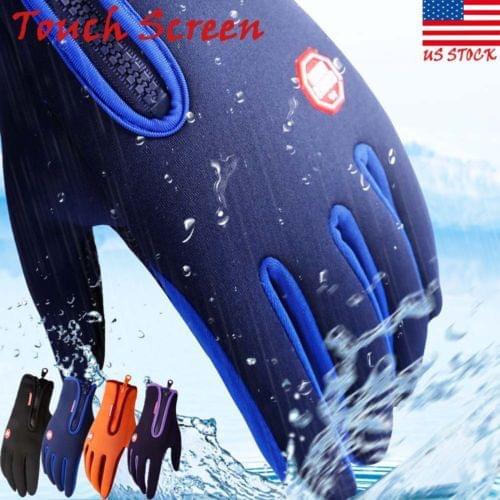 Men Women Classic Winter Leather Gloves Cool Zipper Windproof Waterproof Touch Screen Gloves Male Army Accessories