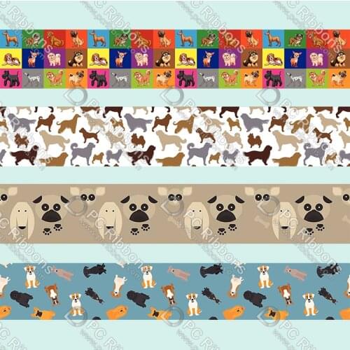 Custom 5/8"-3" hot transfer printed hound grosgrain ribbon 16-75mm 50 yards christmas decorations gift wrapping diy bows