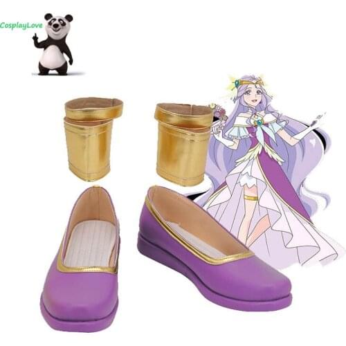 CosplayLove Healin'Good Pretty Cure Fuurin Asumi Purple Cosplay Shoes Long Boots PU Leather Custom Made