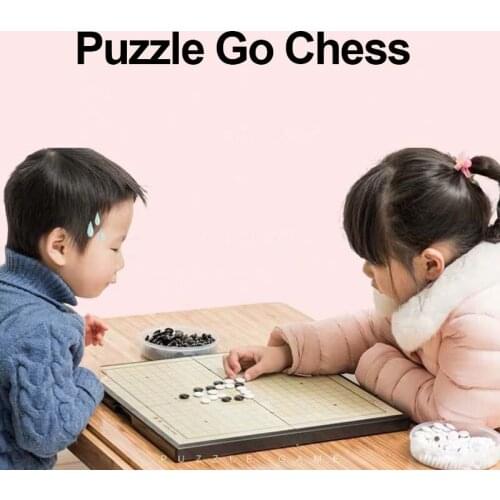 Acrylic Black White Chessman Chess Set for Children Line Magnetic Go Game Foldable Weiqi Puzzle Chess Board Toys Game Gift Fun