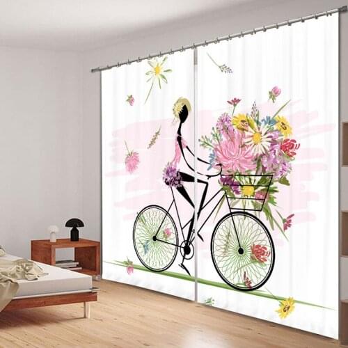 Girl Bedroom Curtains print Luxury Blackout 3D Window Curtains For Living Room office Drapes cortinas Rideaux Customized size