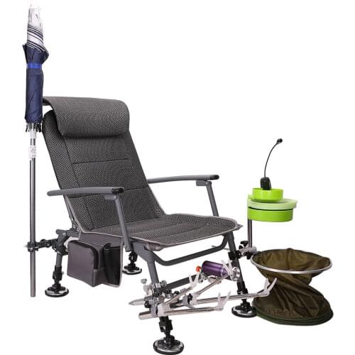 All Terrain Fishing Chair Beach Chair Aluminum Alloy Thickened Fold Recliner Multi-Functional Ultra-Light Portable Raft Fishing