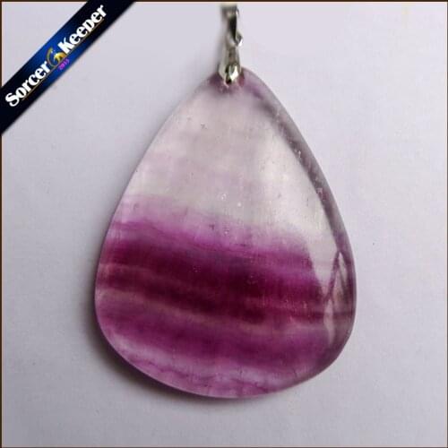 High Quality Big Natural Rainbow Fluorite Stone Beads Pendants Necklaces Wholesale Bijoux Necklace For Womens Jewelry QS487