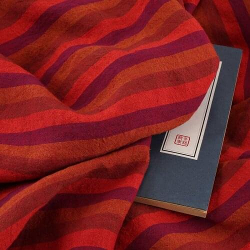 High quality pure flax fabric Stripe yarn dyed weaving material High-end trousers shirts and gowns sewing fabric