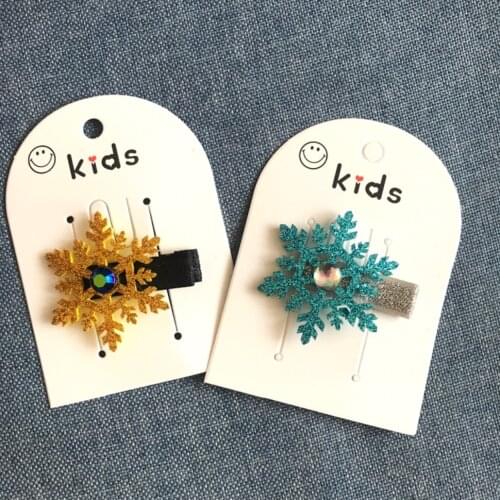 10pcs/lot Cute Snowflake Hair Clip Diamond Hairpins Kids Cosplay Party Headdress Accessories Headwear
