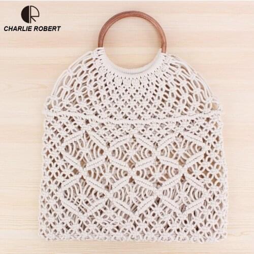 2019 Straw Bags Women New Summer Rattan Shoulder Bag Handmade Woven Hollow Out Beach Casual Tote Bag Bohemia Handbag Bali Box