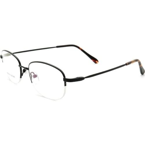 Women Round Eyeglasses Frames for Men Metal Oval Flexible Half Rim Rx Glasses Frames Memory Metal Lightweight Classic Eyewear