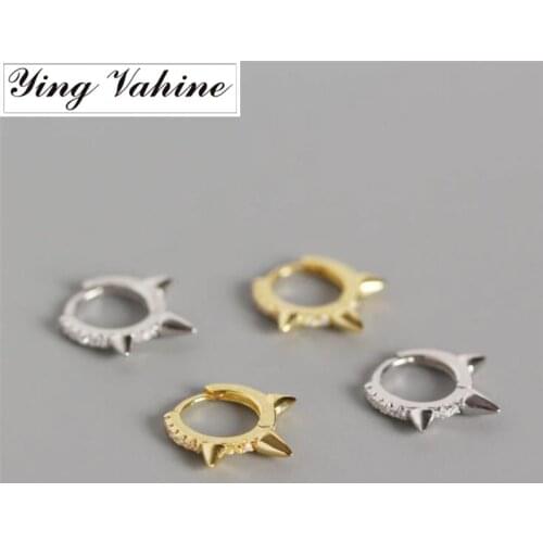 Ying Vahine Fashion Element Womens Earrings 925 Sterling Silver Punk Style Rivet Stud Earrings for Women oorbellen brincos