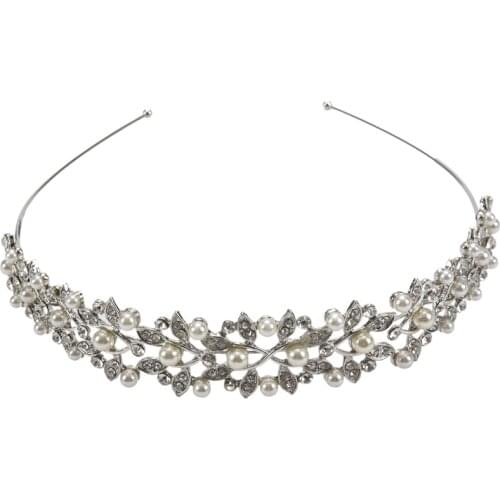 Crown Headband Vintage Crystal Bridal Tiaras Wedding Accessories Party Leaves Jewelry Rim for Hair