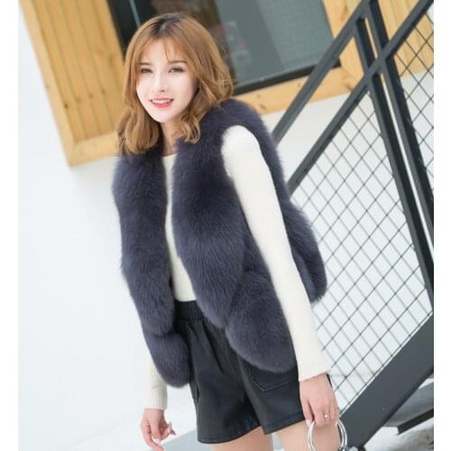 Real Fox Vest Short Coats Women Clothes Autumn Winter New Warm Fur Coat Elegant Vintage Vests Chalecos Para Mujer ZL529