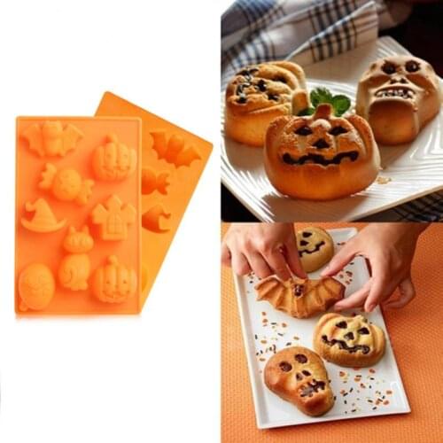 1PC Halloween Pumpkin Cake Mold Pumpkin Ghost Bat Shape Chocolate Molds DIY Halloween Party Cake Baking Decorating Tools