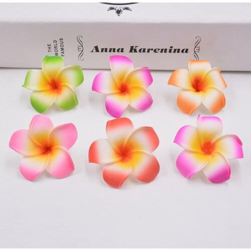10pcs/lot 4cm Foam Hawaii Beach Flowers For Wedding Party Box Decoration DIY Artificial Garland Supplies Summer Wreath Craft