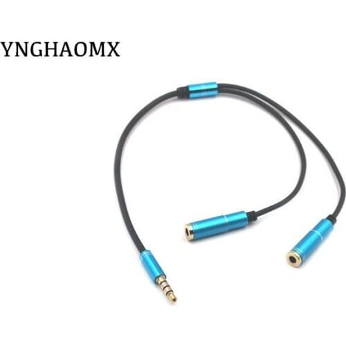 100pcs/lot 3.5mm 1 in 2 Couples Audio aux cable Line Earbud Headset Headphone Earphone Splitter for iPhone Android Mobile