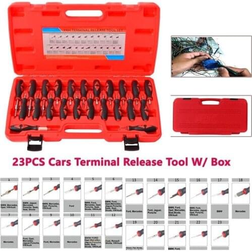 23Pcs Car Electrical Wire Terminal Crimp Connector Pin Remover Release Tool Kit
