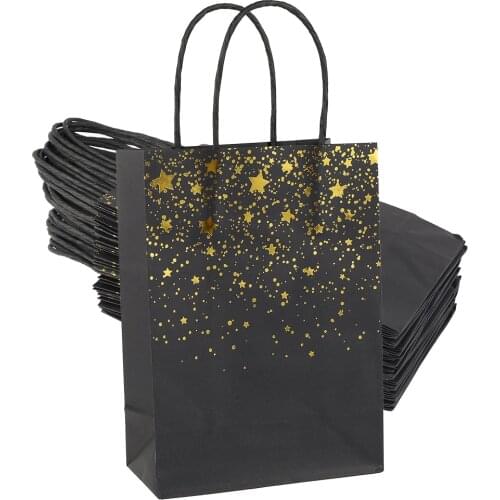 25 pcs Gift Bag Ramadan Kraft Paper Bag with handles Wedding Christmas Festival gift bags Commemorative Packaging Favor Bag