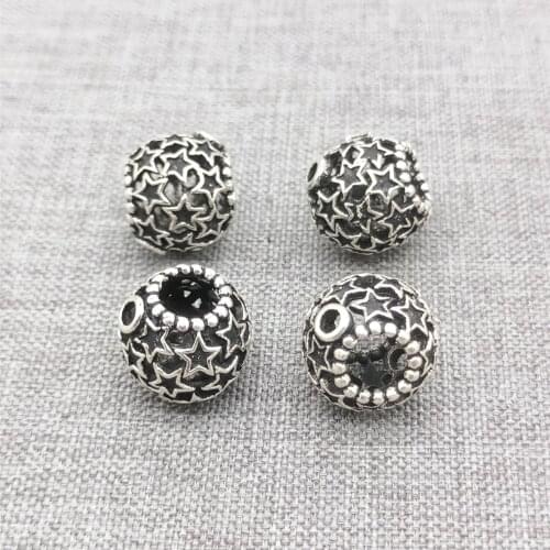 3pcs of 925 Sterling Silver Star Large Hole Beads for Bracelet Celestial Spacer