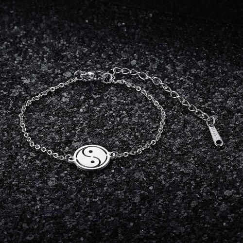 AAAAA Quality 100% Stainless Steel Yin Yang Charm Bracelet for Women Female Fabulous Bracelet Never Tarnish Jewelry Bracelets
