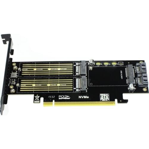 JEYI SK16 M.2 for NVMe SSD for NGFF to PCIE 3.0 X4 Adapter M Key B Key mSATA add on card Suppor PCI Express 3.0 3 in 1 Converter