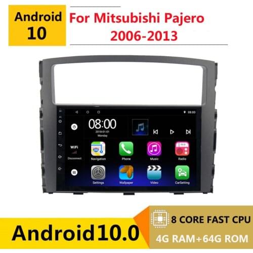 2 din 8 core android 10 car radio auto stereo for Mitsubishi Pajero 2006 09 2010 2011 2013 navigation GPS DVD Multimedia Player