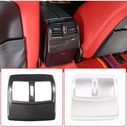 For Mercedes Benz E Class W212 2012-2015 ABS Carbon Fiber Car Rear Armrest Box Air Condition AC Vent Cover Trim Accessories