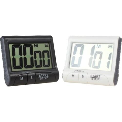 White / Black Magnetic Large LCD Screen Digital Kitchen Timer Alarm Count Up / Down - 2 Colors Optional