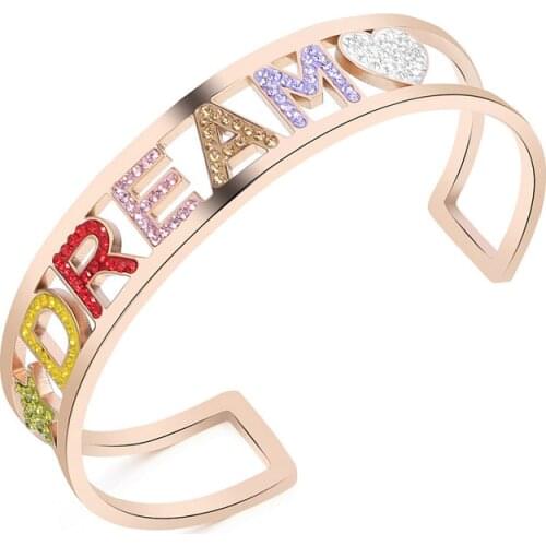 Girl Bracelets Stainless Steel Big C Shape Open Bracelet Fashion Hollow Letter Bracelet Spiritual Bangle Jewelry for Women Gifts