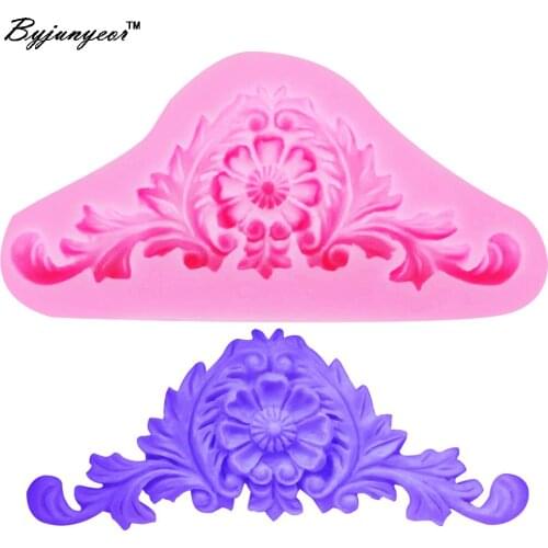 Byjunyeor M500 Retro Relief UV Resin Silicone Mold Fondant Chocolate Candy Lollipop Crystal Epoxy Soft Clay Bake Tool