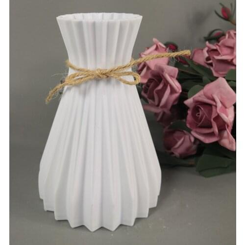 Vase decoration household plastic vase white rattan new waist vase crafts vase decoration home flower girl basket for wedding