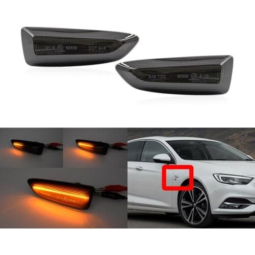 2x Smoked Dynamic Amber Led Side Marker Lights For Opel Astra J Astra J K Zafira C Insignia B Grandland X Auto Amber Indicator