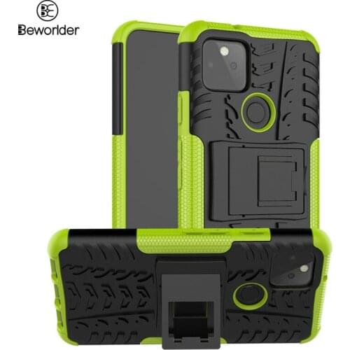 For Google Pixel 5 Cases Covers Stander Dual Layers Silicone Plastic Full Protect Back Case For Google 5