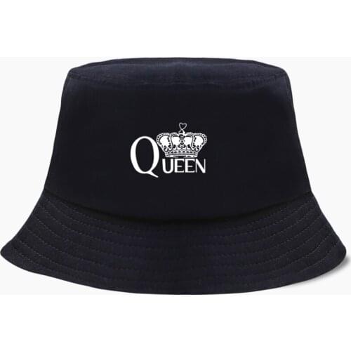Queen Panama Cap Bucket Hats Fishing Hat Women Men Bob Panamas Fisherman Caps Foldable Cotton Chapeau Sun Prevent Street Wear