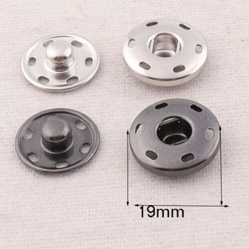 10 Sets Snap Buttons Snap Fasteners Silver/Black Round Rapid Button Snap Jewelry Clothes Buttons Hidden Buttons-DIY-19mm