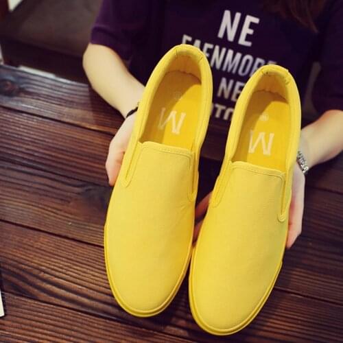 WEH white canvas shoes for men Driving slip on Shoes Men Black Yellow Lazy oaf shoes Mens Designer summer Sneakers Fashion Men