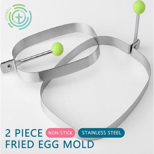 A Pairs(S+L) Stainless Steel Egg Frying Mold Pancake Palte Stainless Steel Slicer Melaleuca Pancake Cooker Cake Mold