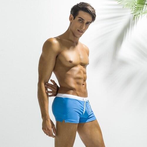 Summer Swimwear Men Swimsuit Maillot De Bain Boy Swim Suits Front Pocket Shorts Swim Trunks Swimming Surf Banadores Mayo Sungas