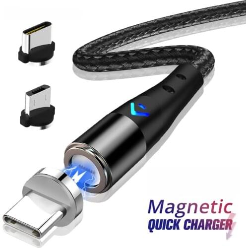 Magnetic Type C Micro USB Cable 3A Fast Charging USBC Cord For iPhone 11 Pro Samsung A51 Huawei P30 xiaomi Microusb Magnet Cable