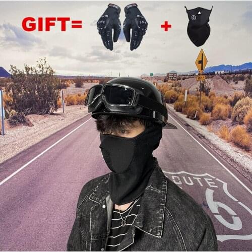 2 Gifts Motorcycle Helmet Half Face Helmet Vintage Motorbike Motocross Helmet Biker Riding For adults free shipping