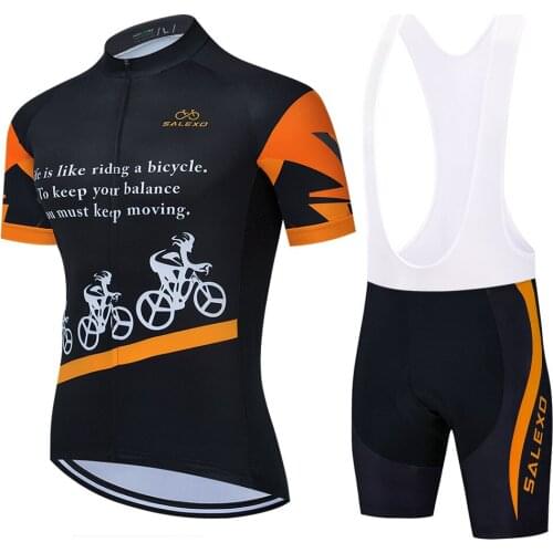 2021 New SALEXO Summer Short Sleeve Mens Cycling Jersey Mountain Bike Jersey Outdoor Mountain Cycling Suit Set Ciclismo