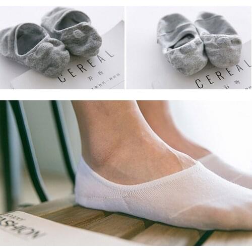 5Pair/lot Men Thin Shallow Mouth Boat Socks Sports Non-slip Silicone Invisible Breathable Cotton Fitness Ankle Sock Slippers