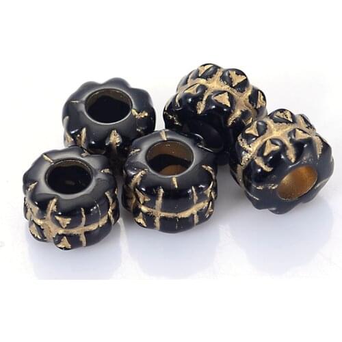 New Arrival 200 Pcs/Lot Fluted Corrugated Plating Acrylic Antique Design Spacer Charm Beads For Diy Jewelry Making Accessories