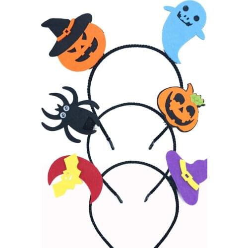 6pcs/lot Halloween pumpkin spider ghost bat Hairbands girl kids Hair hoop festival accessories wholesale