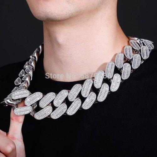 39mm Hip Hop Big Cuban Chain Gold Plated Color Iced Out ZIRCON Paved Copper Necklace Choker Necklace for men
