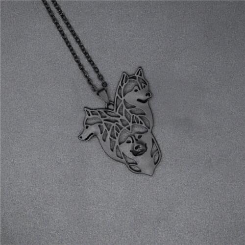 4 Colors New Siberian Husky Charm Necklace Trendy Metal Dog Jewellery Siberian Husky Pendant Necklace Women