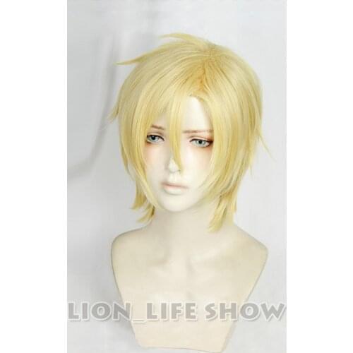 Anime BANANA FISH Ash Lynx Wigs Aslan Jade Callenreese Heat Resistant Cosplay Wig + Wig Cap