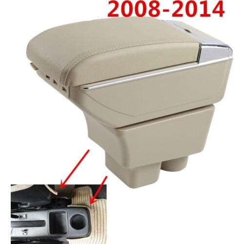 For Skoda Fabia 2008-2014Armrest Box Car Center Storage Box With Cup Holder Arm Rest Rotatable Car-styling Interior Accessories