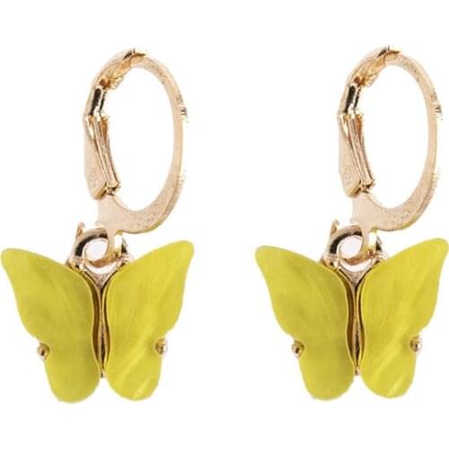 Butterfly Pendant Acrylic Earring Ladies Punk Earrings Stylish Women Fashion Charms Ear Studs For Gifts
