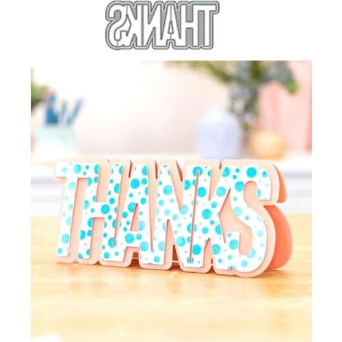 THANKS Metal Cutting Dies for Scrapbooking Handmade Tools Mold Cut Stencil New 2021 DIY Card Make Mould Model Craft Decoration