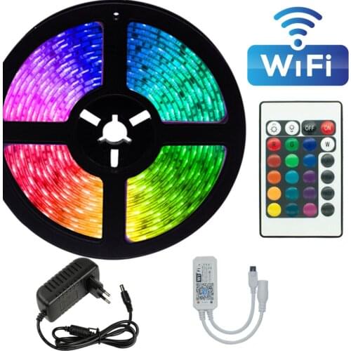 LED Light Strips Flexible WIFI phone Controller RGB 2835 15M EU Decoration BackLigh Lamp Night light Luminous String For Bedroom