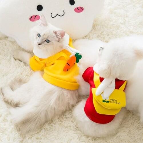 Tomato Hoodie Dog Clothes Carrot Dogs Clothing Pet Outfits Cartoon Small Cute Spring Autumn Yorkies Yollow Boy Ropa Para Perro