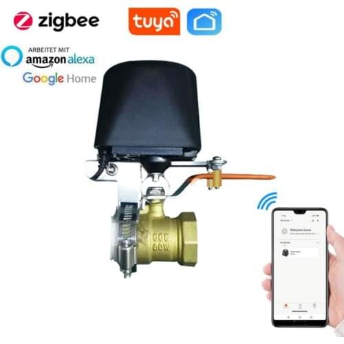 1PC Tuya Smart Zigbee Water Valve Gas Valve Compatible With Alexa Google Home Shut Off Controller Wireless Controller Pipe Robot